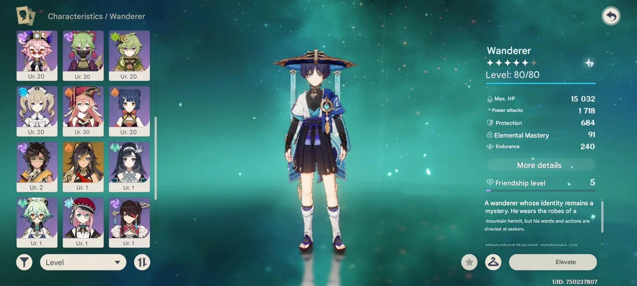 GI1371 Wanderer C2 + Tulaytullah, Faruzan C6, Layla C6, Mona C1, Beidou C6 